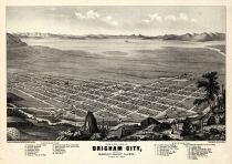 Brigham City 1875 Bird's Eye View 24x33, Brigham City 1875 Bird's Eye View